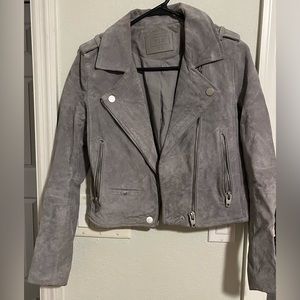 SL8 bomber jacket size xs, grey, suede material